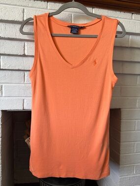 Ralph Lauren Orange V-Neck Tank Top